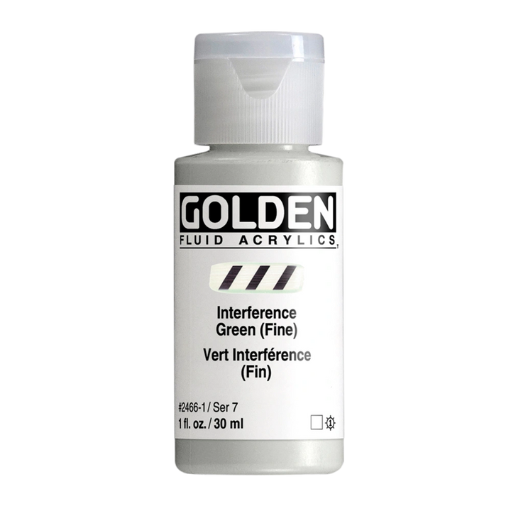 Golden Fluid Acrylic Paint 1oz - Interference Green (Fine)