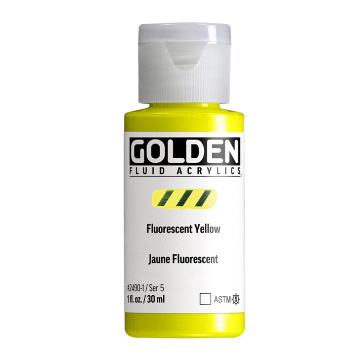 Golden Fluid Acrylic Paint 1oz - Fluorescent Yellow