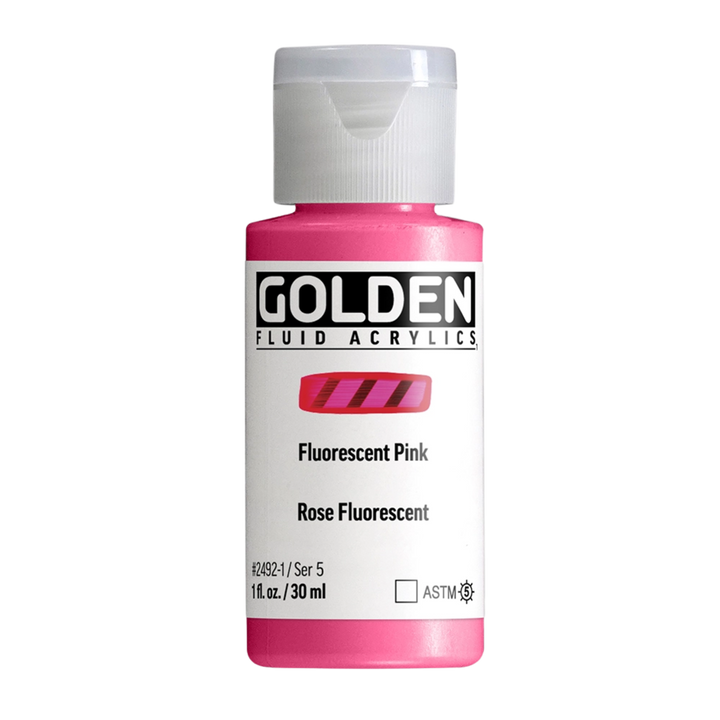 Golden Fluid Acrylic Paint 1oz - Fluorescent Pink