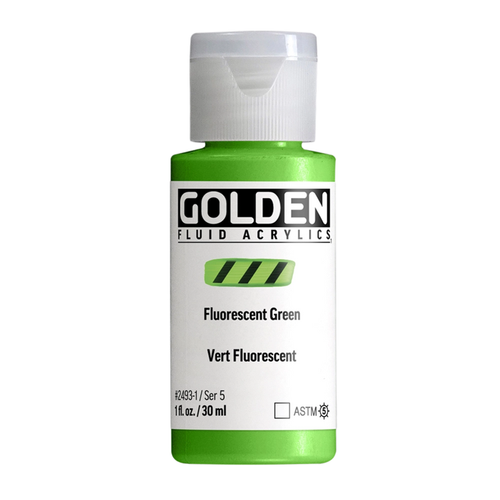 Golden Fluid Acrylic Paint 1oz - Fluorescent Green