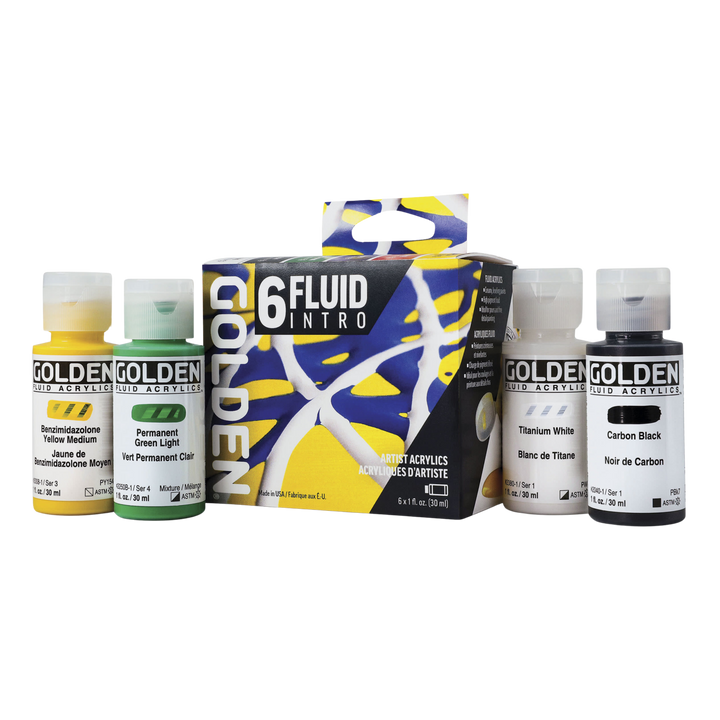Golden Fluid Acrylics - Intro Colors, Set of 6, 30 ml