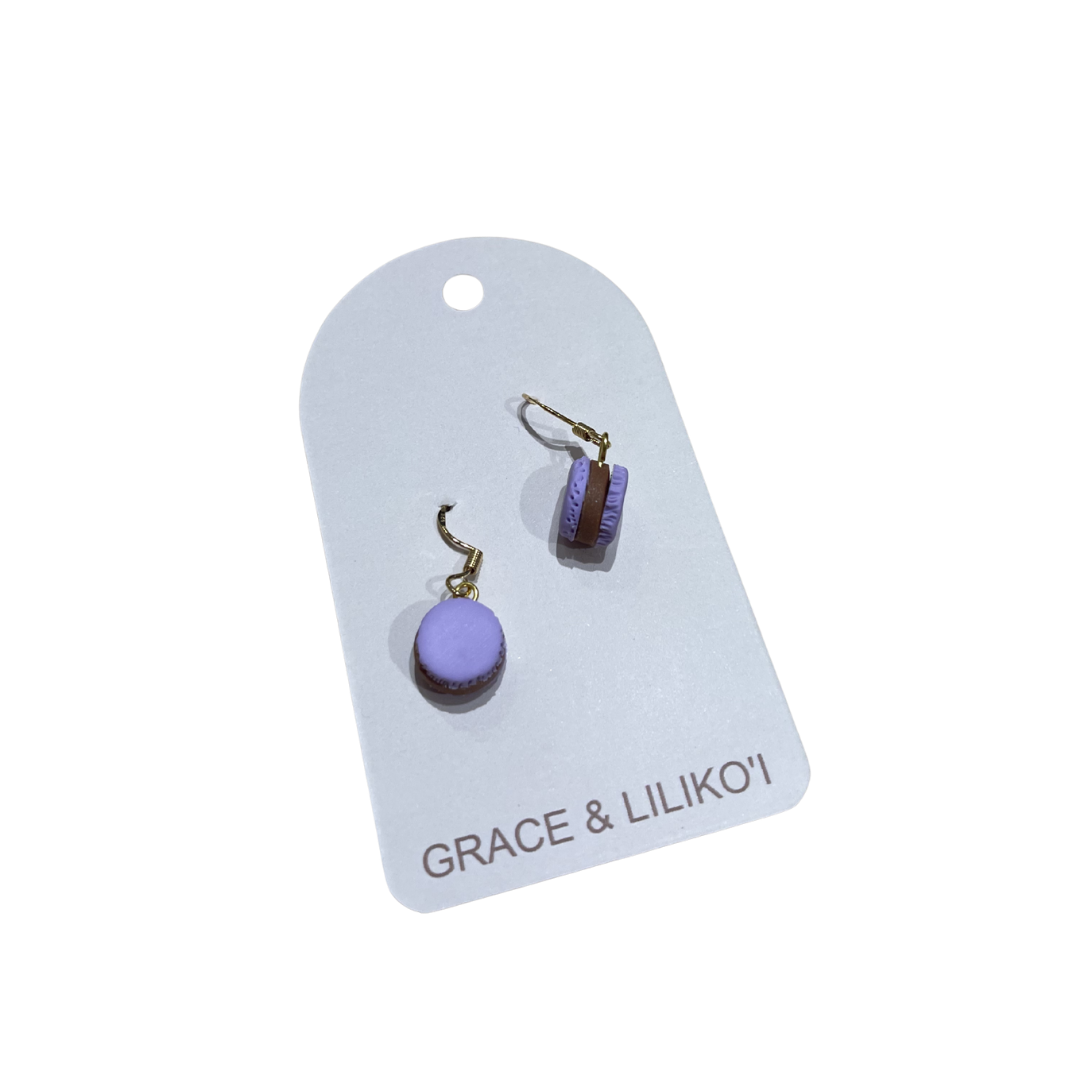 Purple Macaron Earring