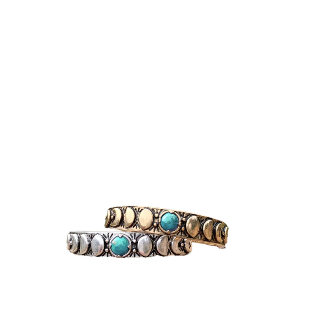 Moon Phases Cuff Bracelet | Turquoise