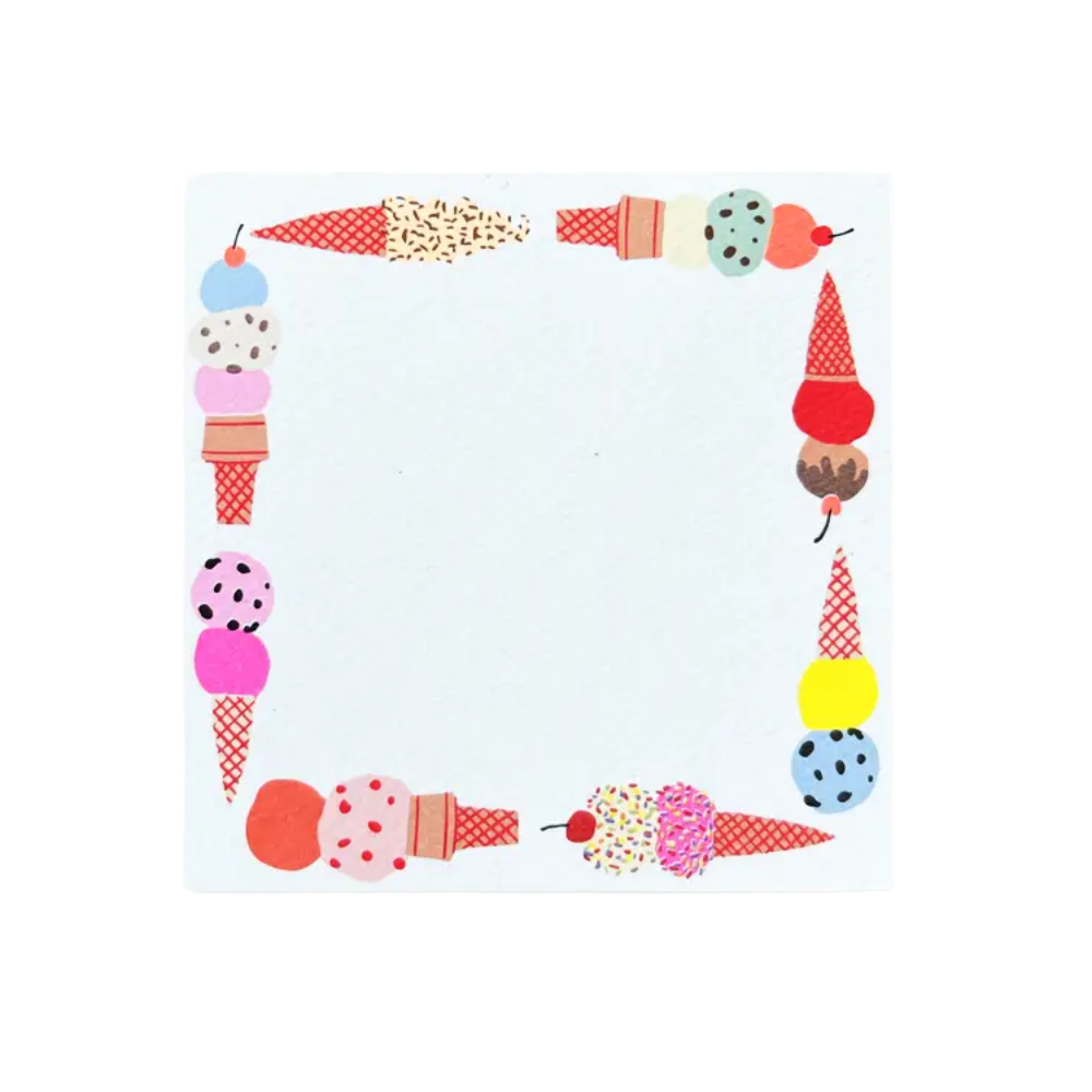 Ice Cream Square Note Cards (48ct)