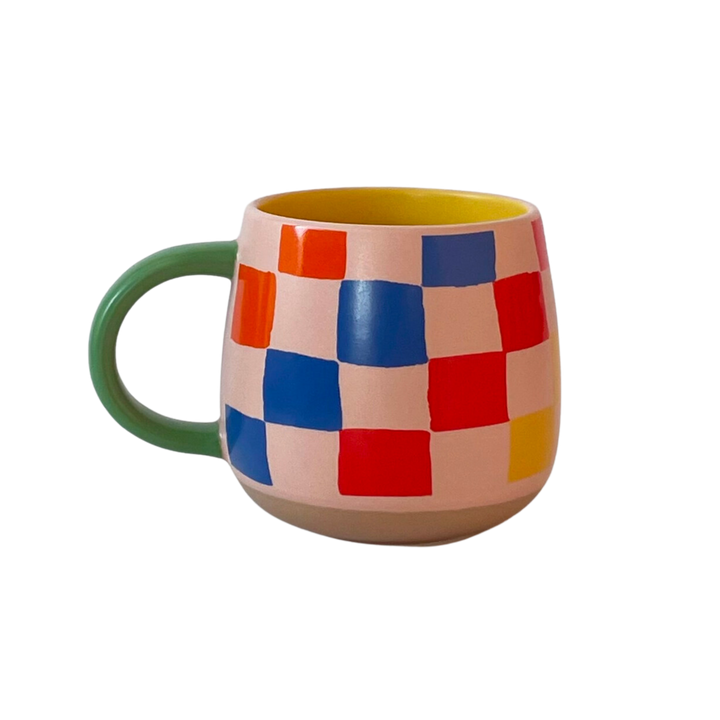 Rainbow Checks Ceramic Mug