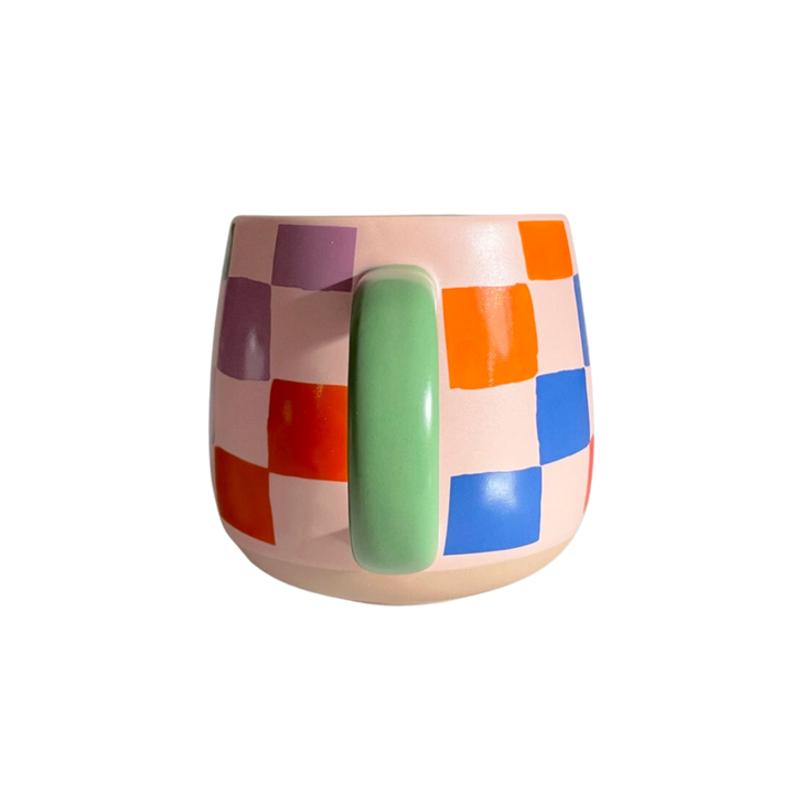 Rainbow Checks Ceramic Mug