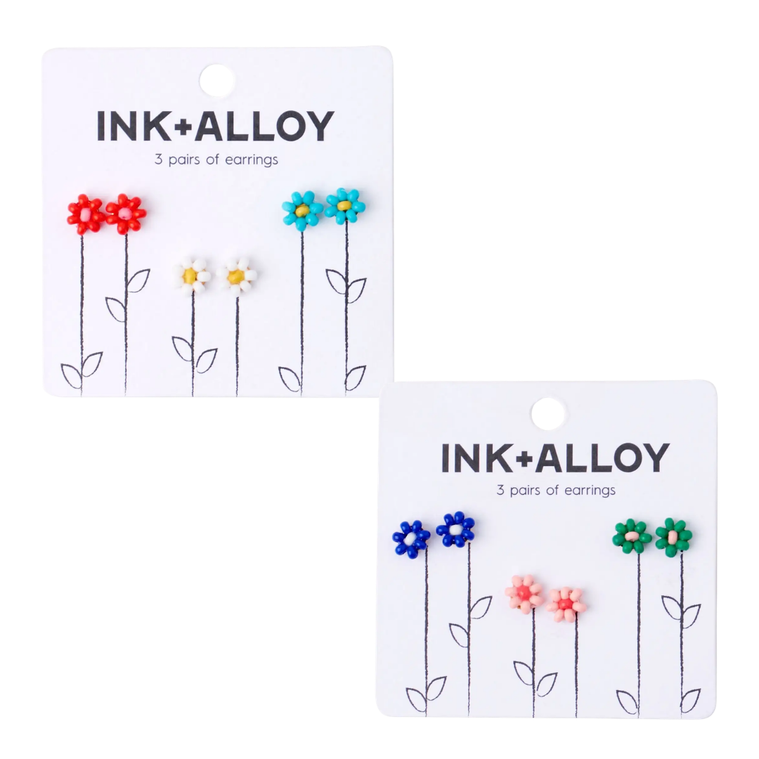 Tina Flower Earrings Trio Set