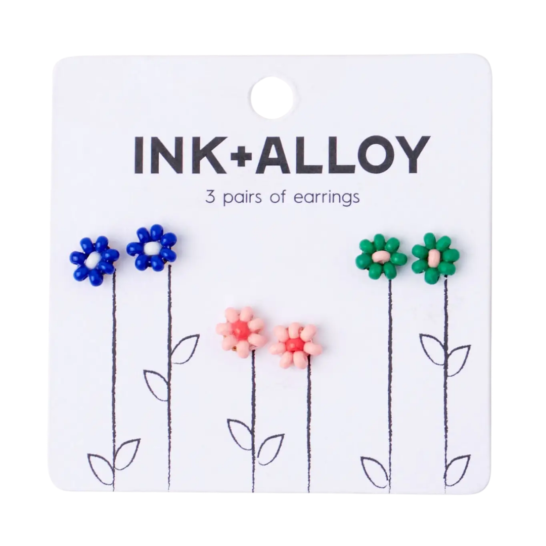 Tina Flower Earrings Trio Set