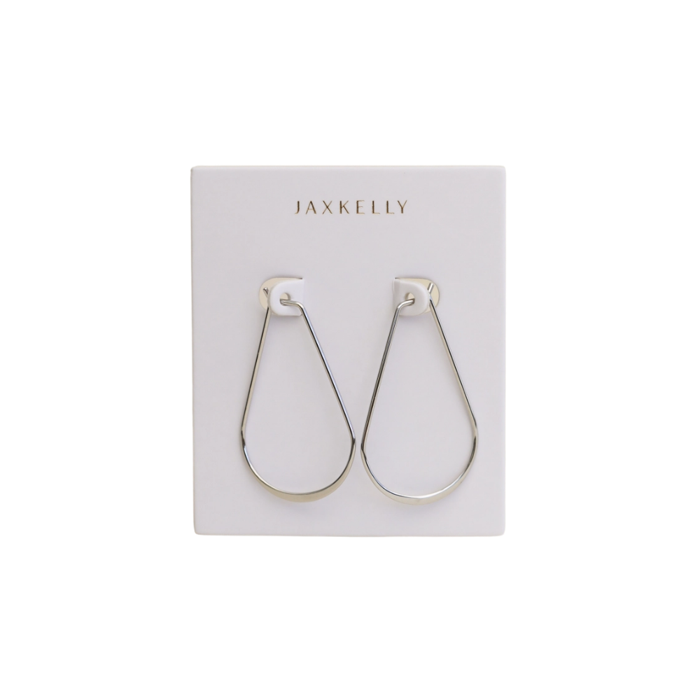 Silver Long Oval Hoops