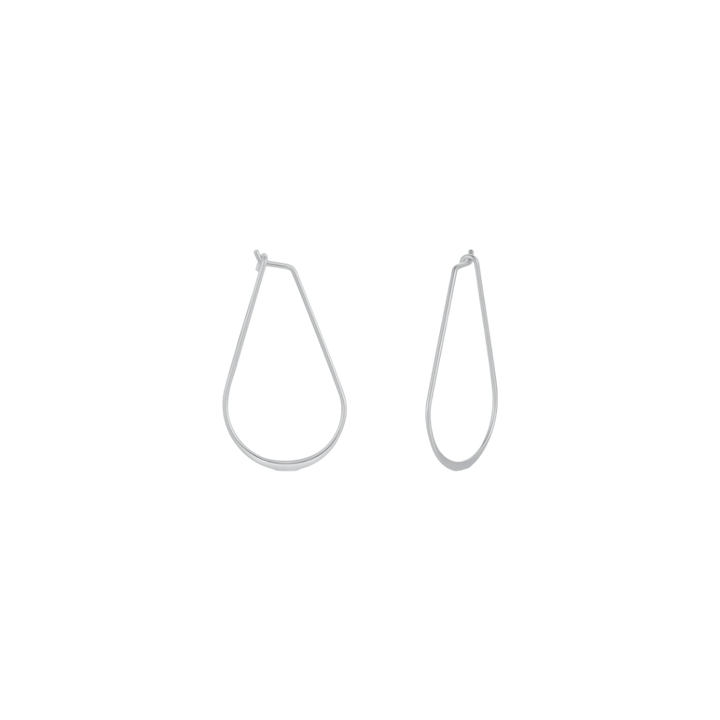 Silver Long Oval Hoops