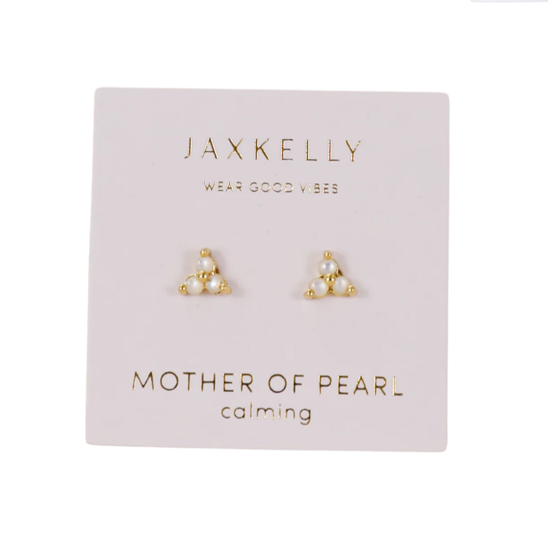 Trio Cluster Gold Earrings