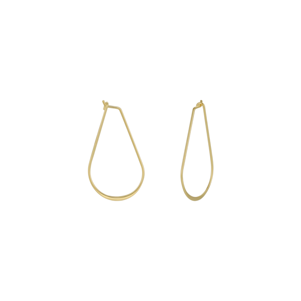 Gold Long Oval Hoop