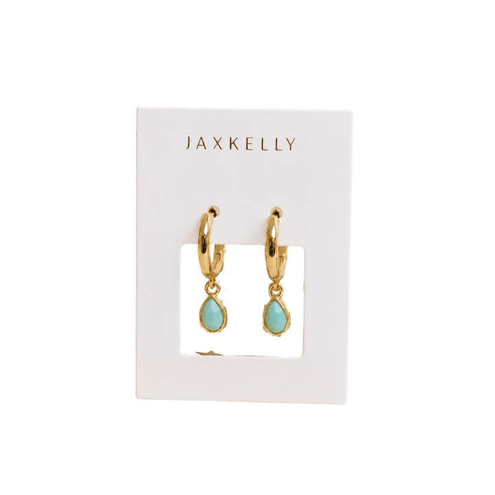 Teardrop Charm Hoop Earrings