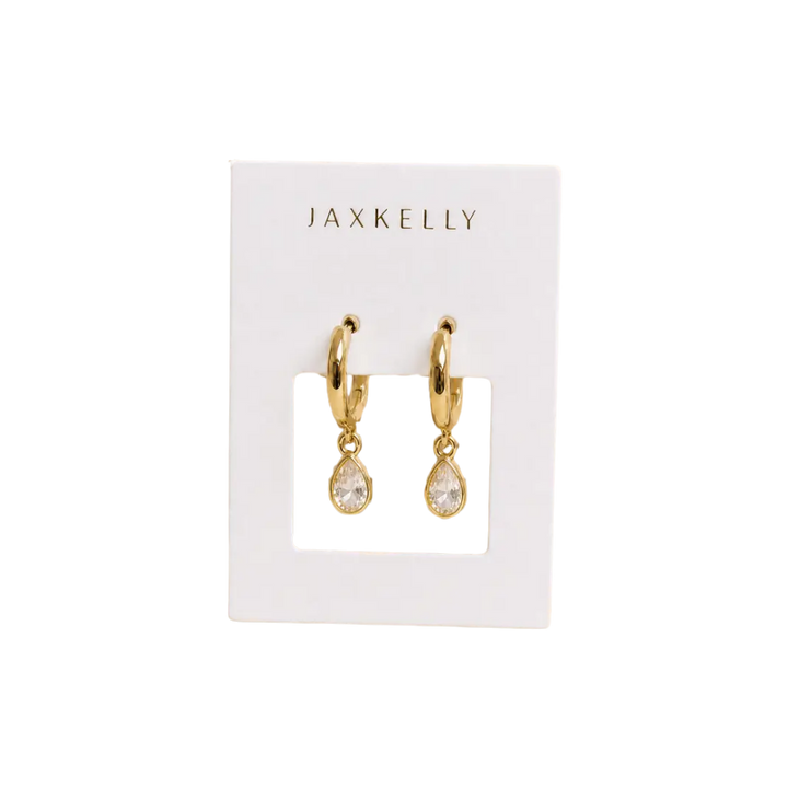Teardrop Charm Hoop Earrings