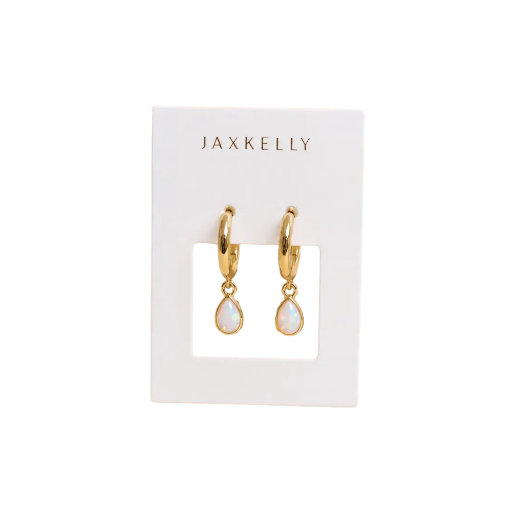 Teardrop Charm Hoop Earrings