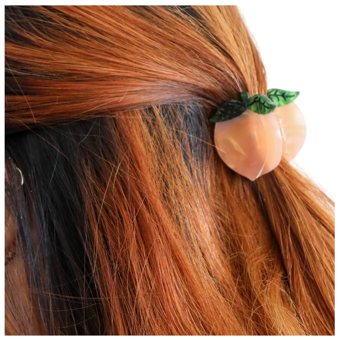 Mini Peach Hair Claw Clip