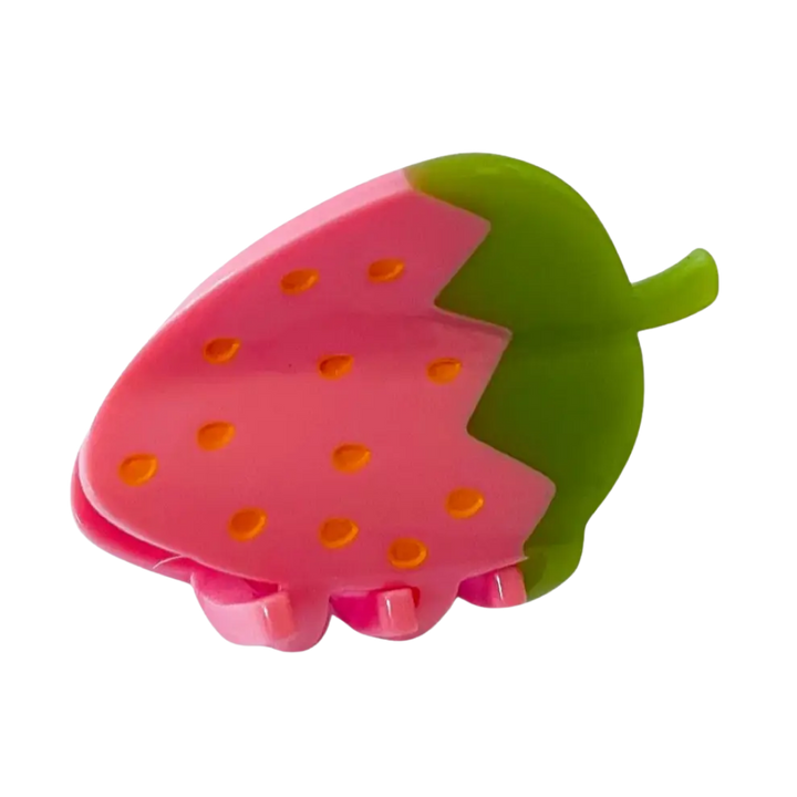 Mini Pink Strawberry Hair Claw Clip