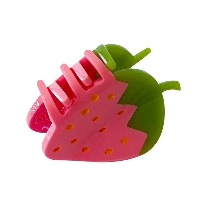 Mini Pink Strawberry Hair Claw Clip