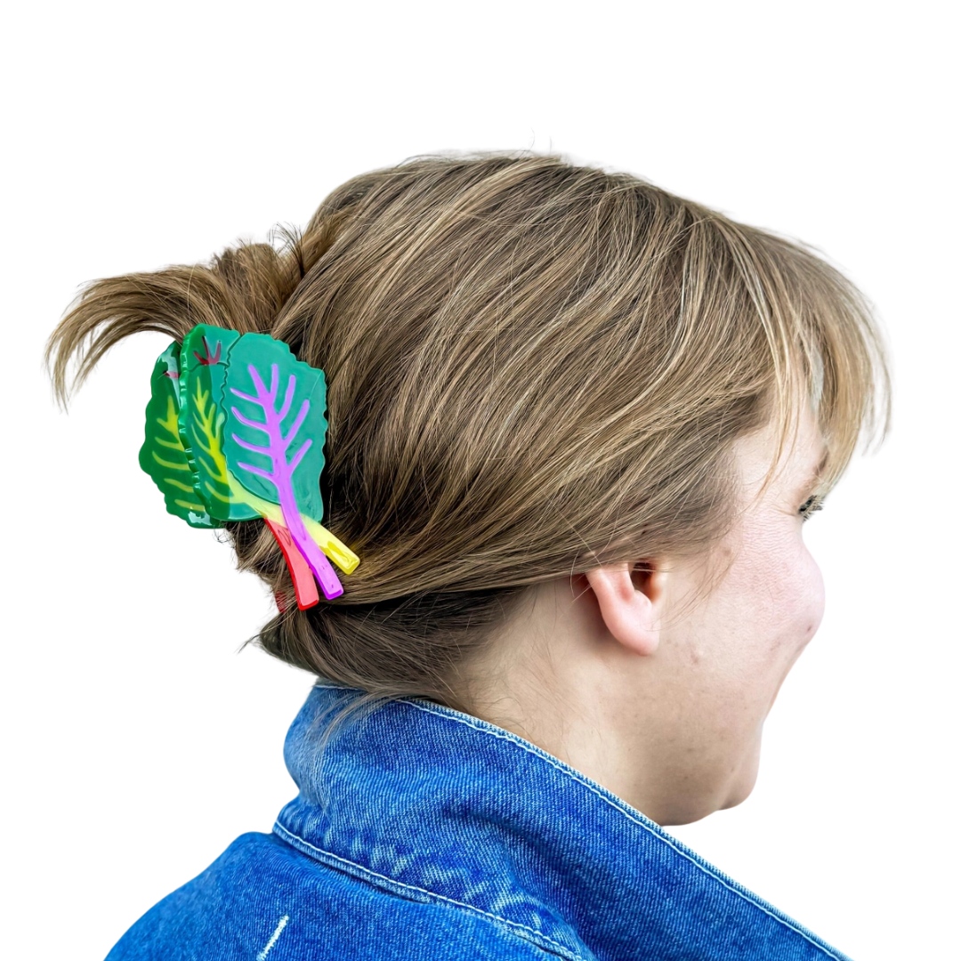 Rainbow Chard Hair Claw Clip