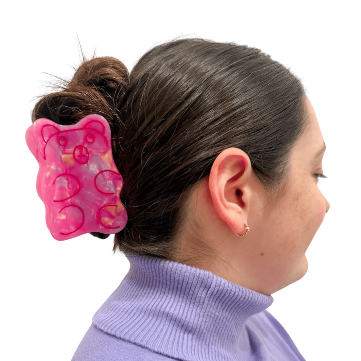 Pink Gummy Bear Hair Claw Clip