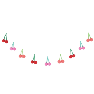 Felt Ball Cherries Felt Garland