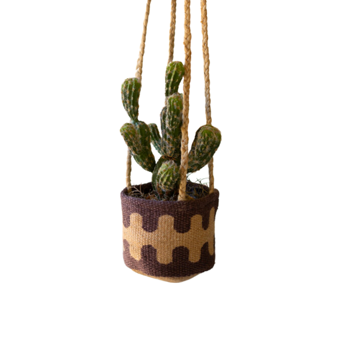 Printed Jute Hanging Planter