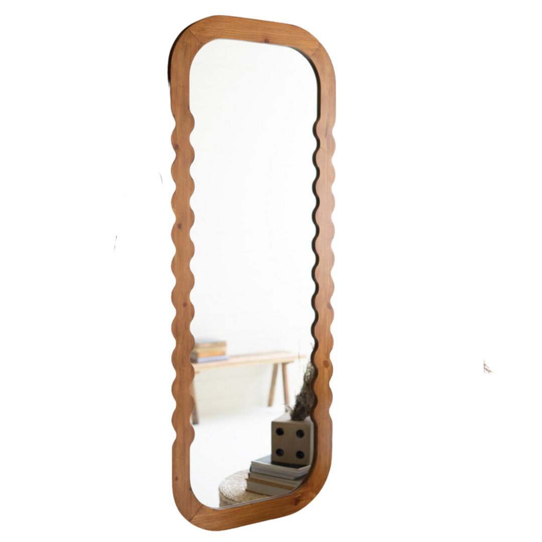 Natural Wood Framed Full Length Mirror