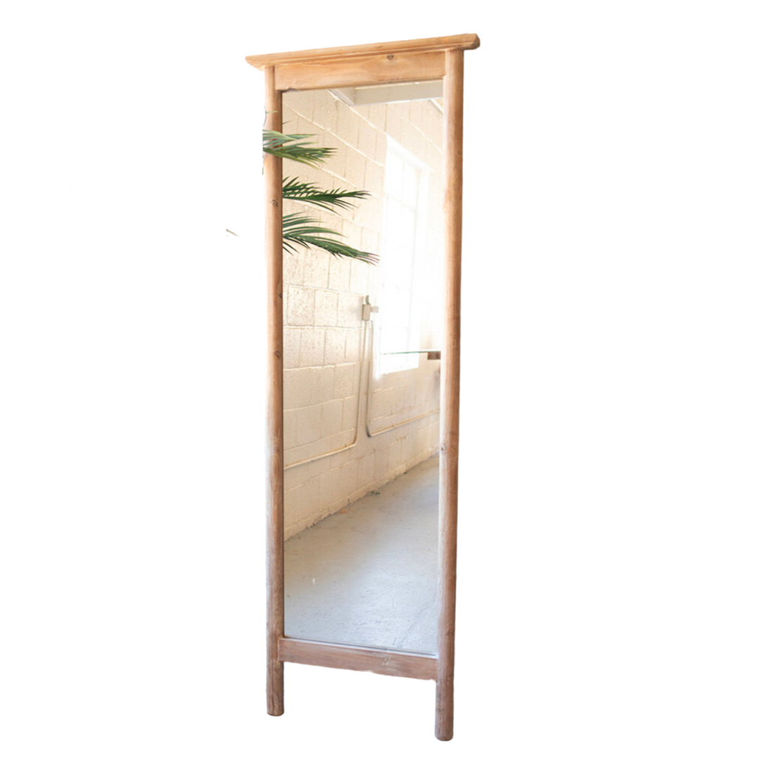 Tall Wood Framed Floor Mirror