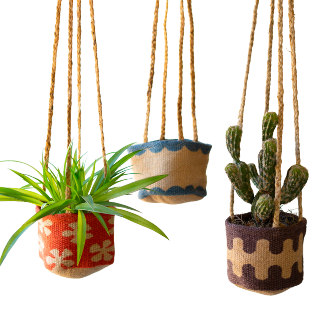 Printed Jute Hanging Planter