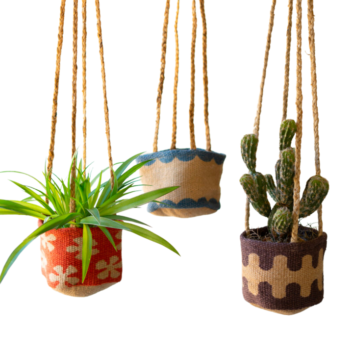 Printed Jute Hanging Planter