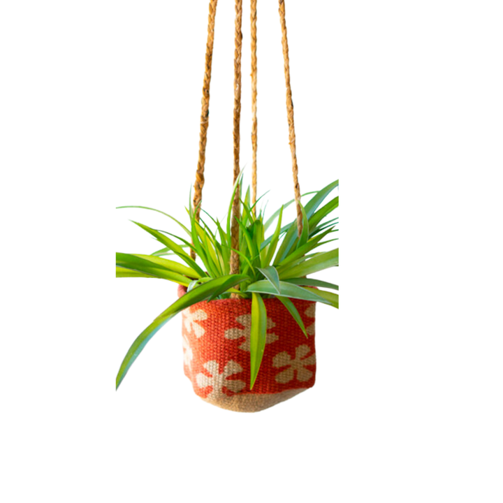 Printed Jute Hanging Planter