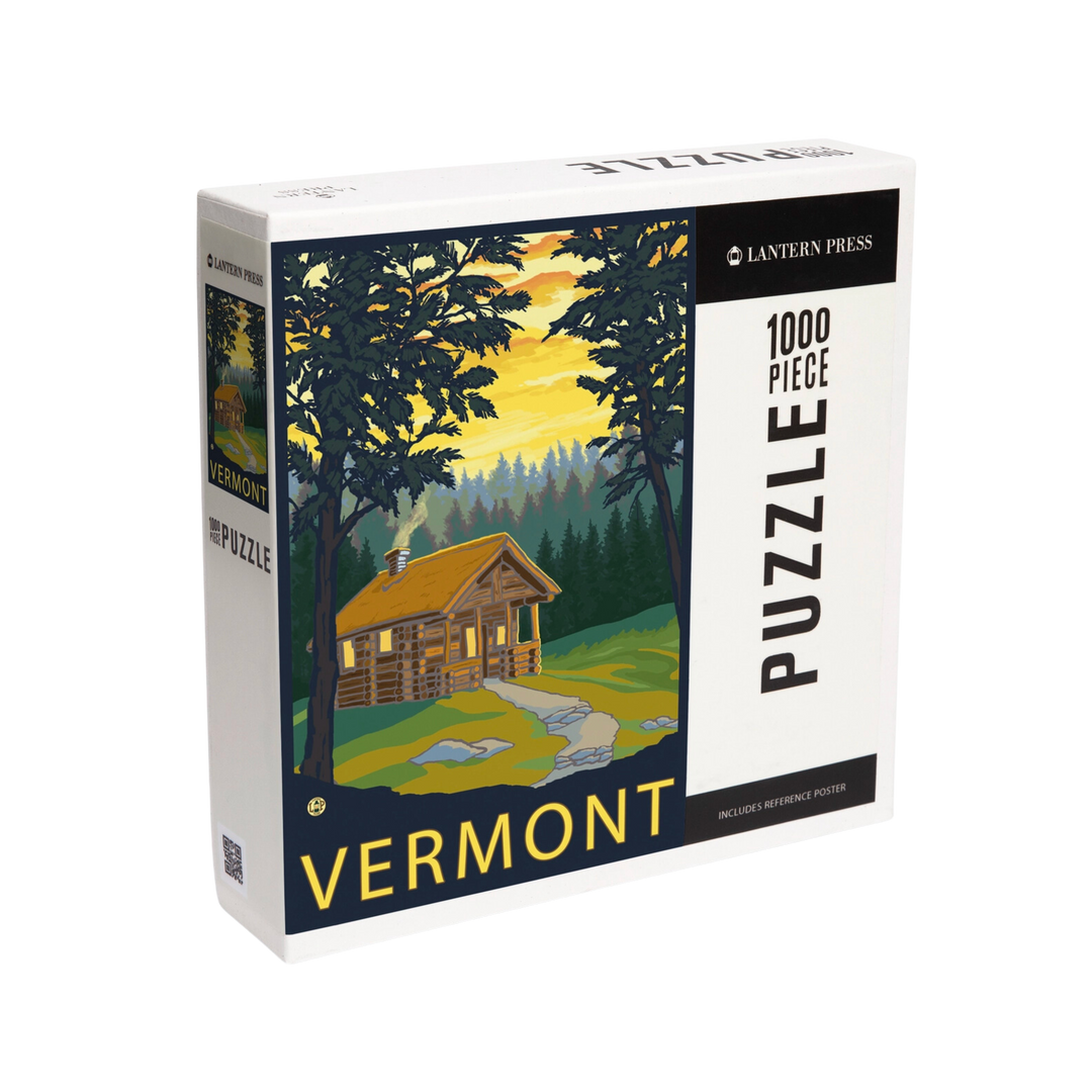 Vermont Cabin in the Woods Scene - 1000pc Puzzle