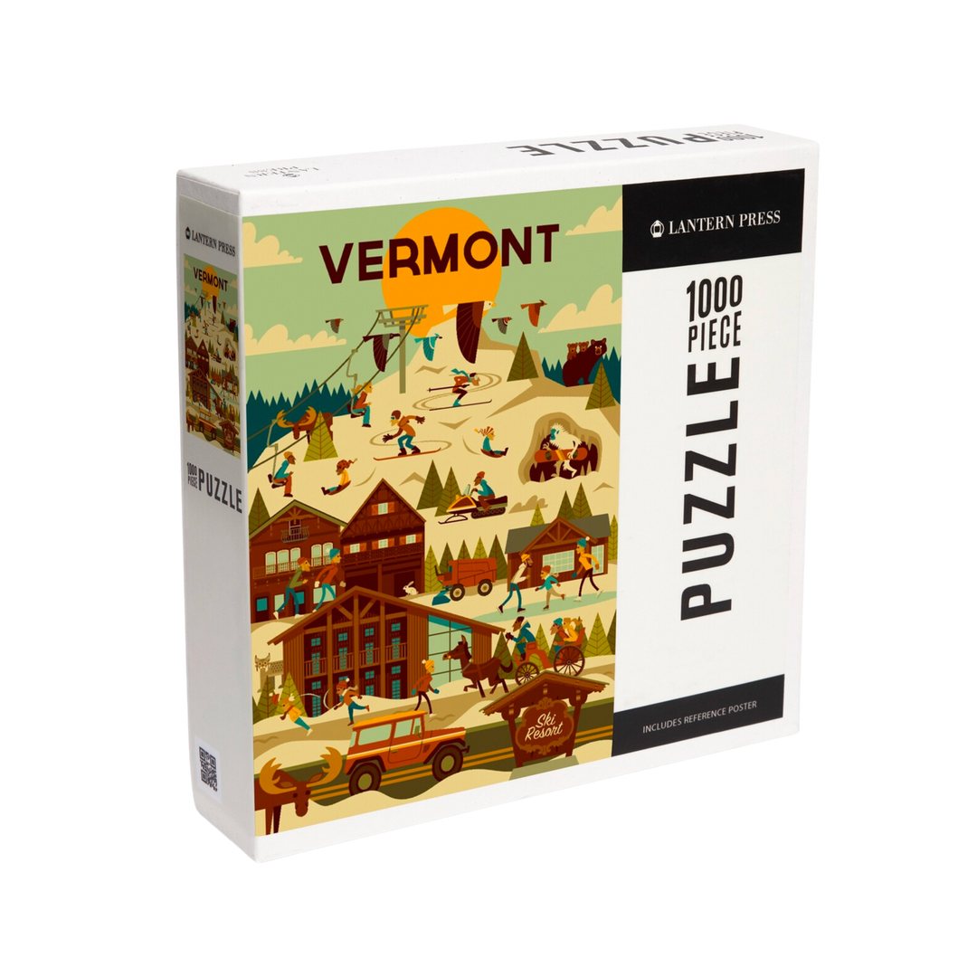 Vermont Ski Resort, Geometric - 1000pc Puzzle