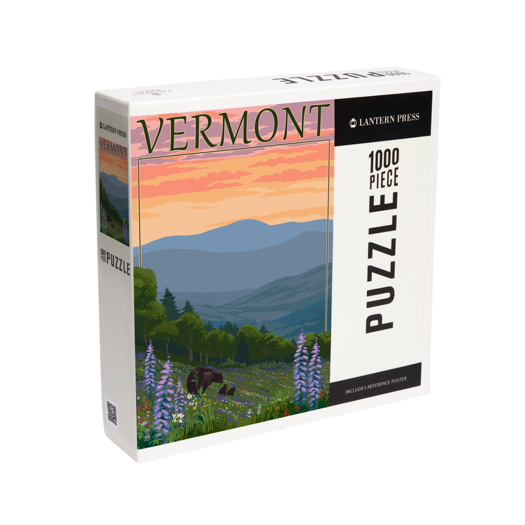 Vermont Spring Flowers & Bear Family - 1000pc Puzzle