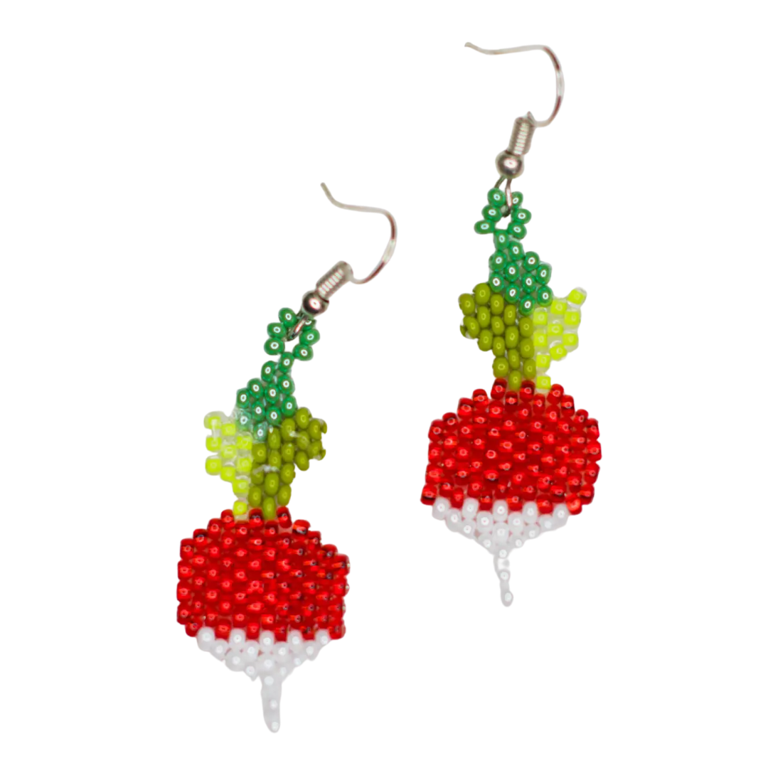 Beaded Radish Earrings