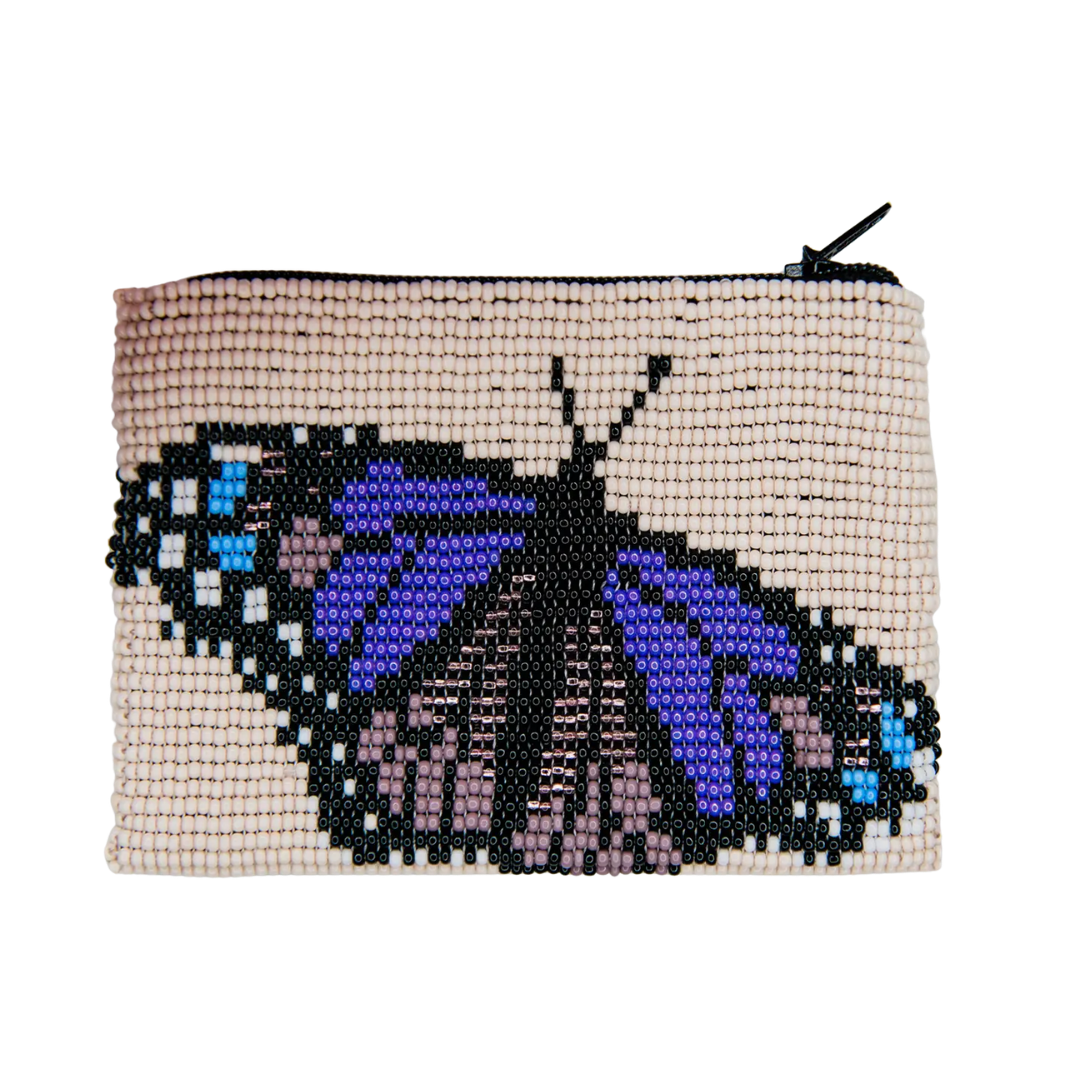 Butterfly Beaded Coin Purse