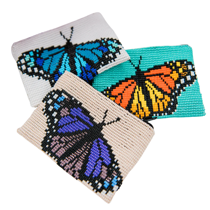 Butterfly Beaded Coin Purse