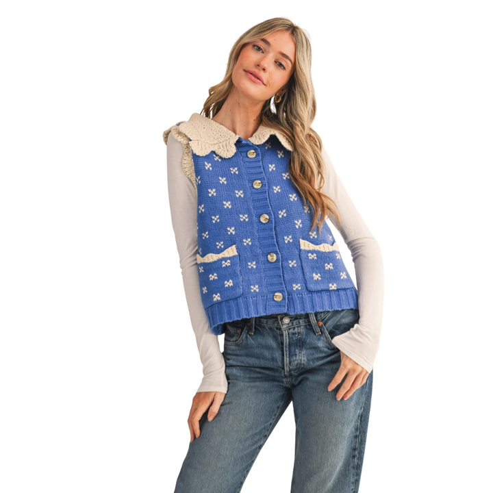 Doll Collar Sweater Vest