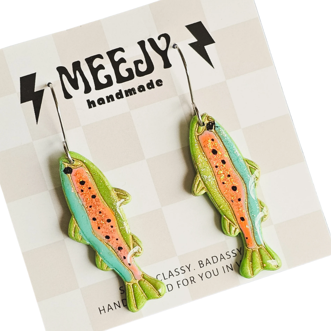 Shimmer Rainbow Trout Earrings