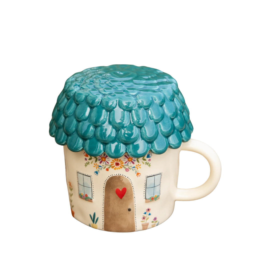 Lidded Mug - Cottage