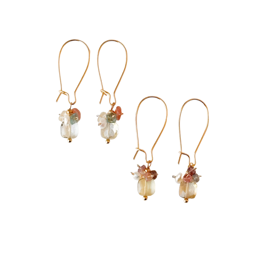 Handmade Crystal Bead Cluster Earrings