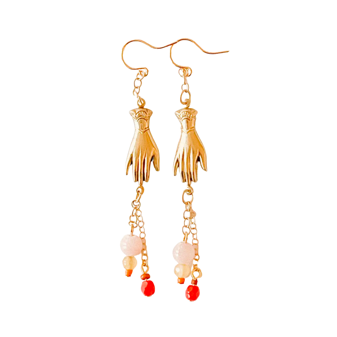 Long Hand Charm Earrings