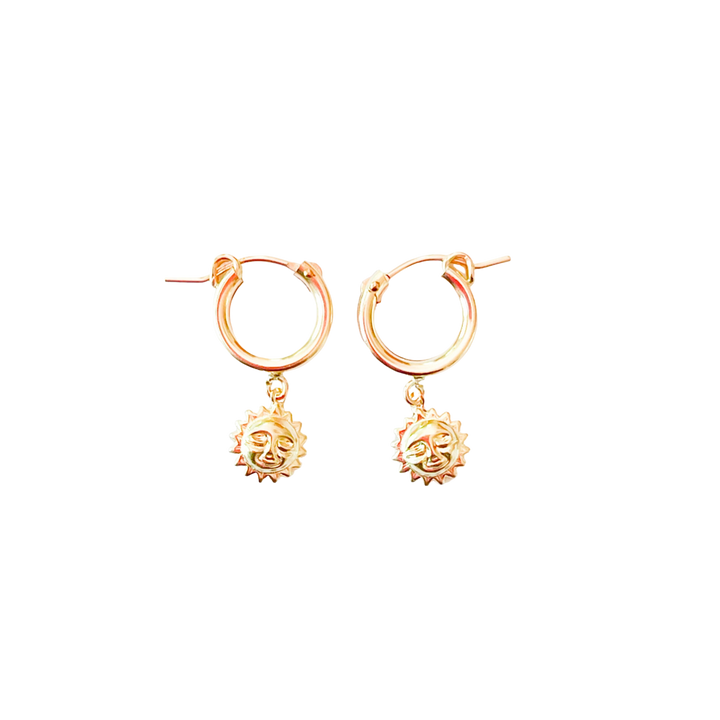 Gold Filled Hoops with Charm