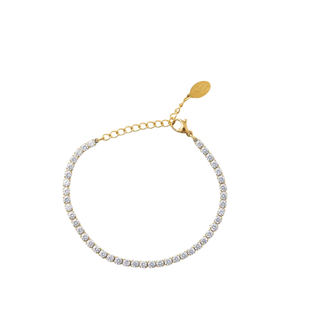 Gold Shimmer Tennis Bracelet-Waterproof
