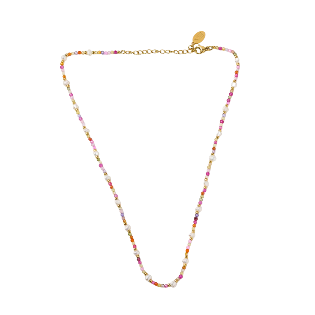 Penelope Pearl Pink Beaded Necklace