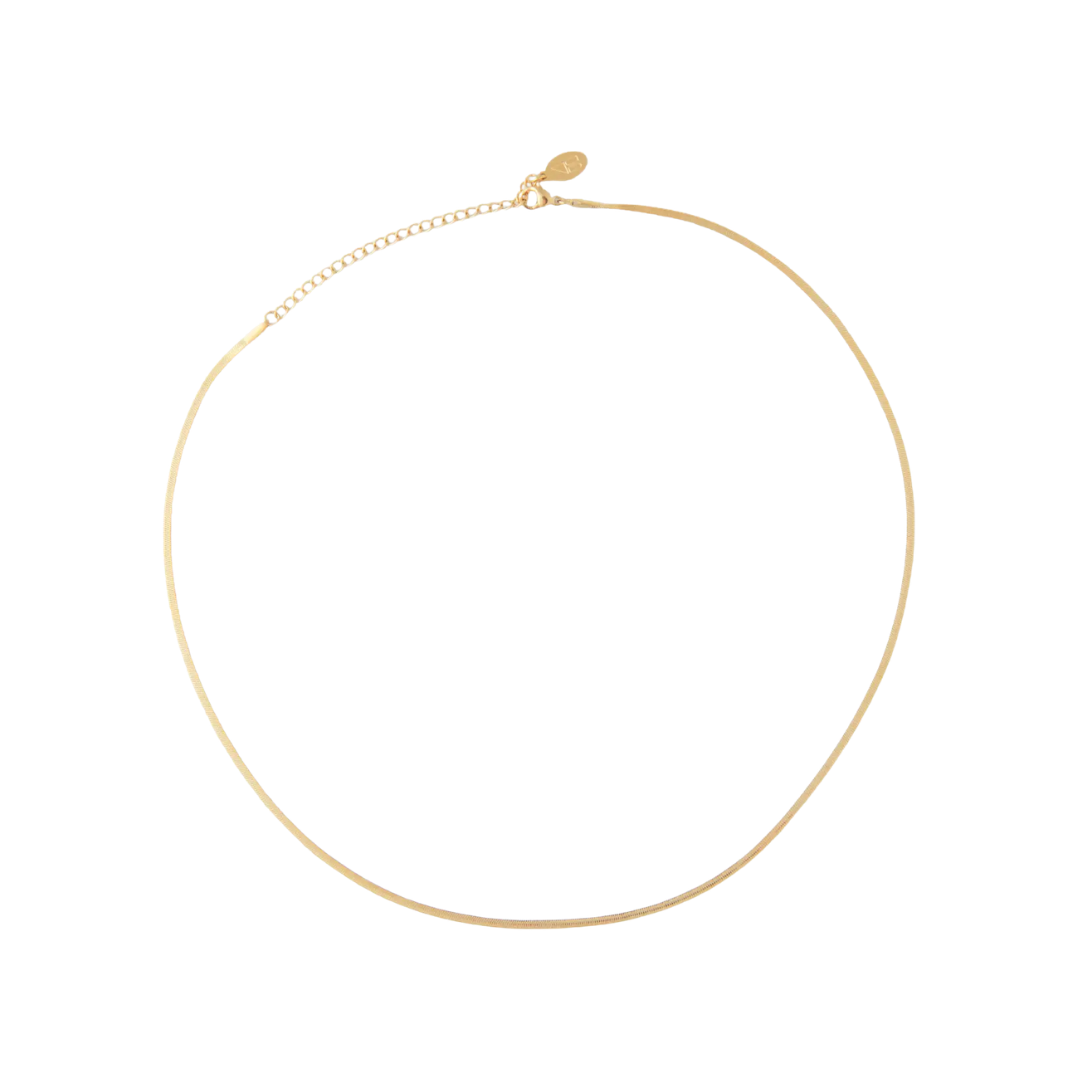 Micro Gold Herringbone Necklace