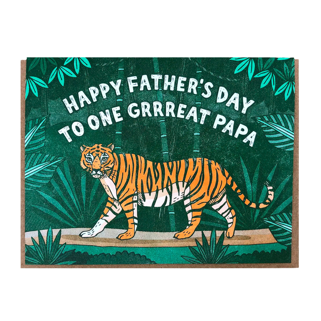 Grrreat Papa Tiger Greeting Card