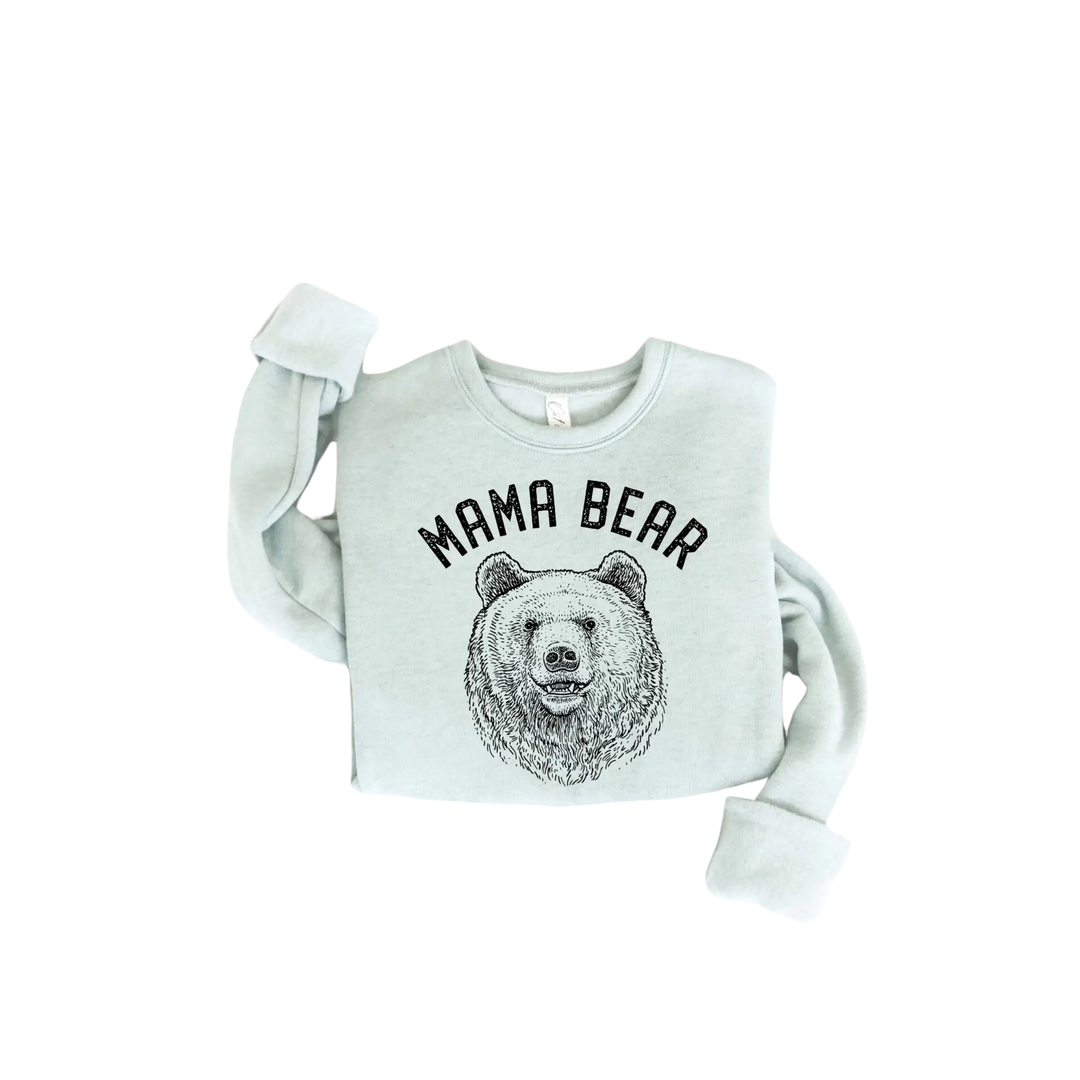Mama Bear Graphic Sweatshirt - Dusty Sage