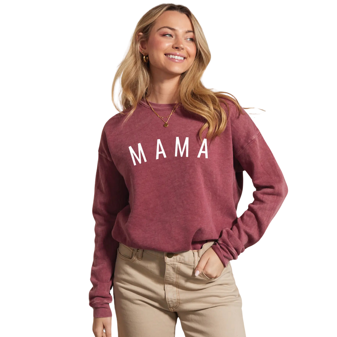 Mama Mineral Graphic Sweatshirt - Vintage Maroon