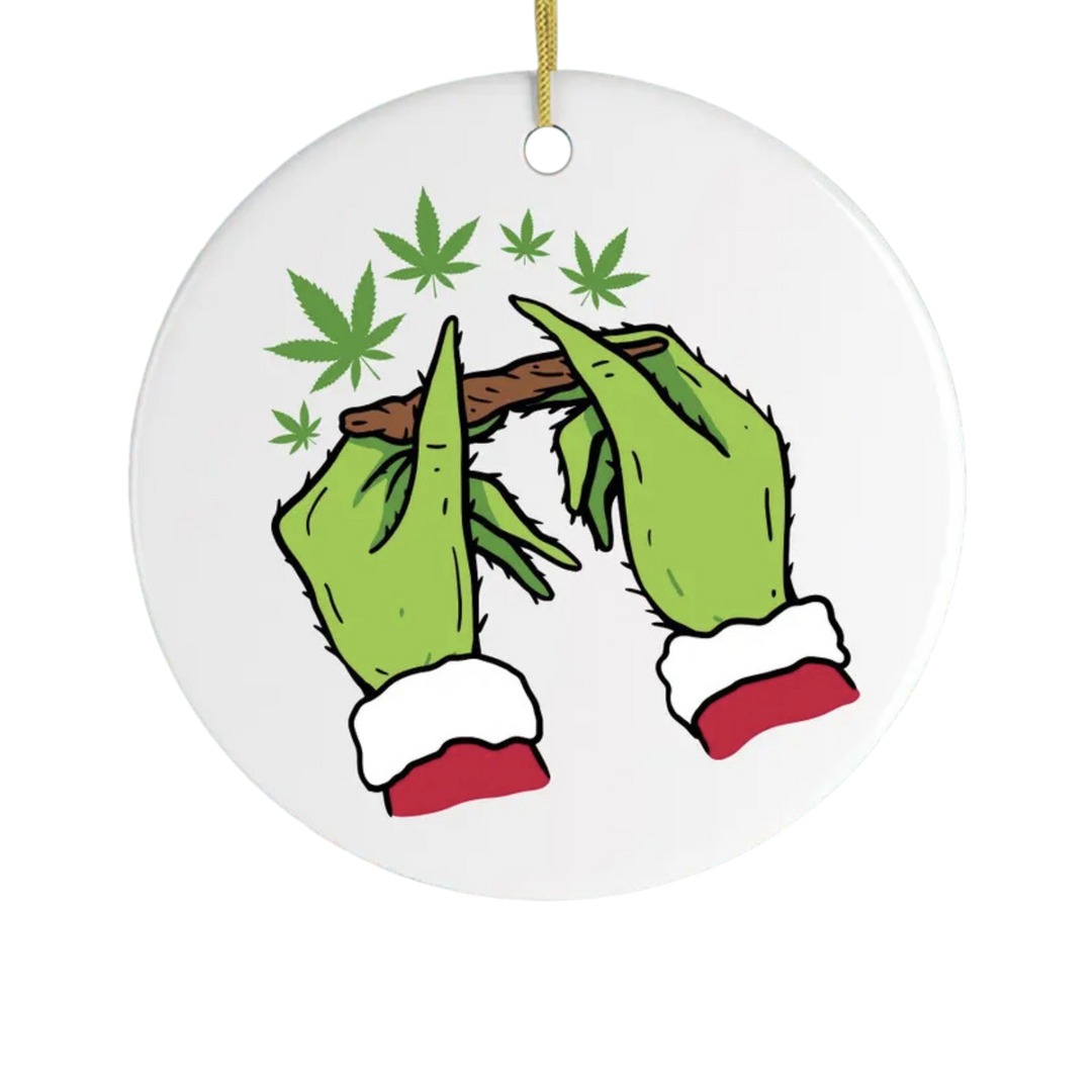 Rolling Blunt Weed Christmas Ornament